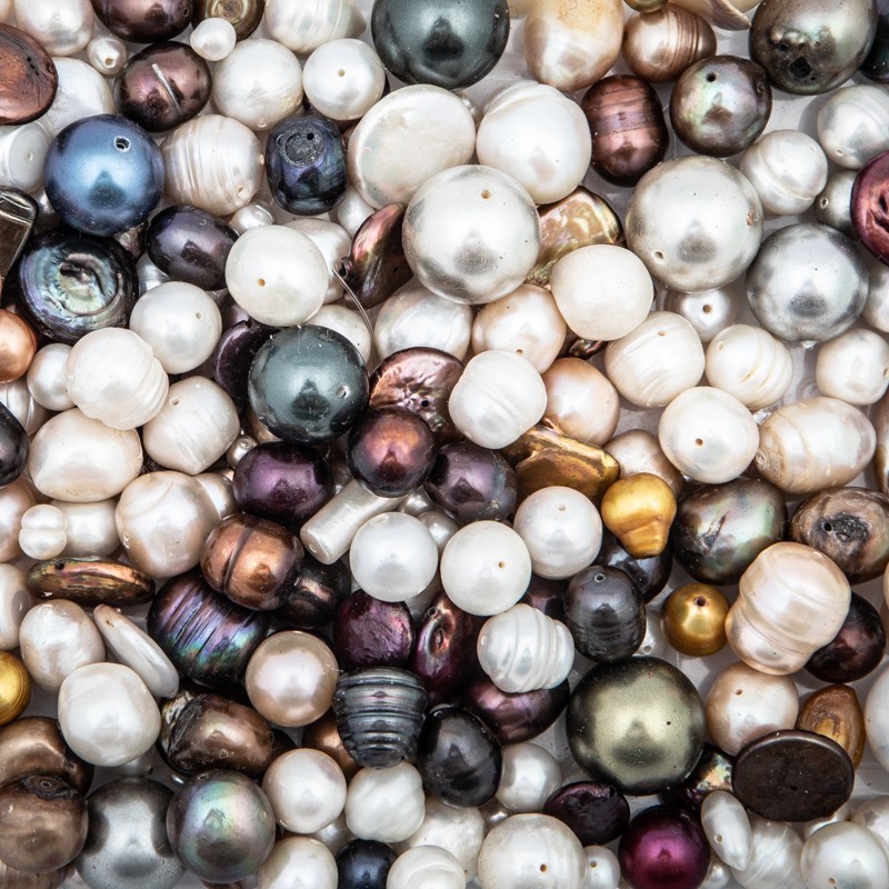 Mixed pearls / various sizes and colors / 100g / PEMIX