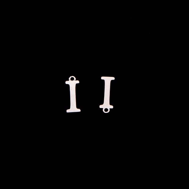 Pendant letter "I" / platinum / 5x15mm, 1 piece AKGLIP