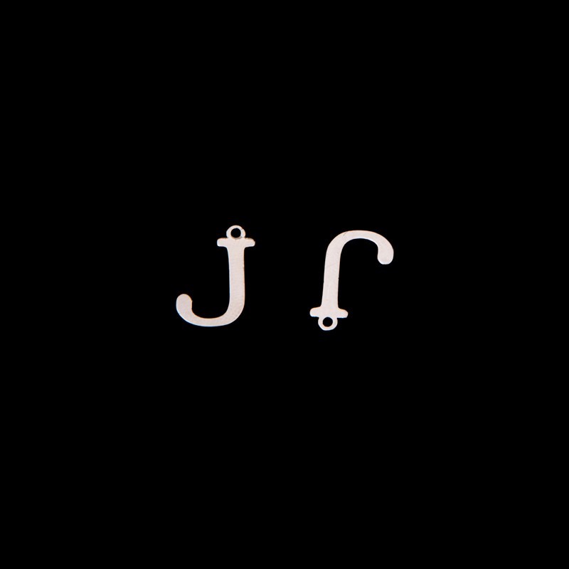 Zawieszka litera "J" / platynowy/ 13x15mm 1szt AKGLJP