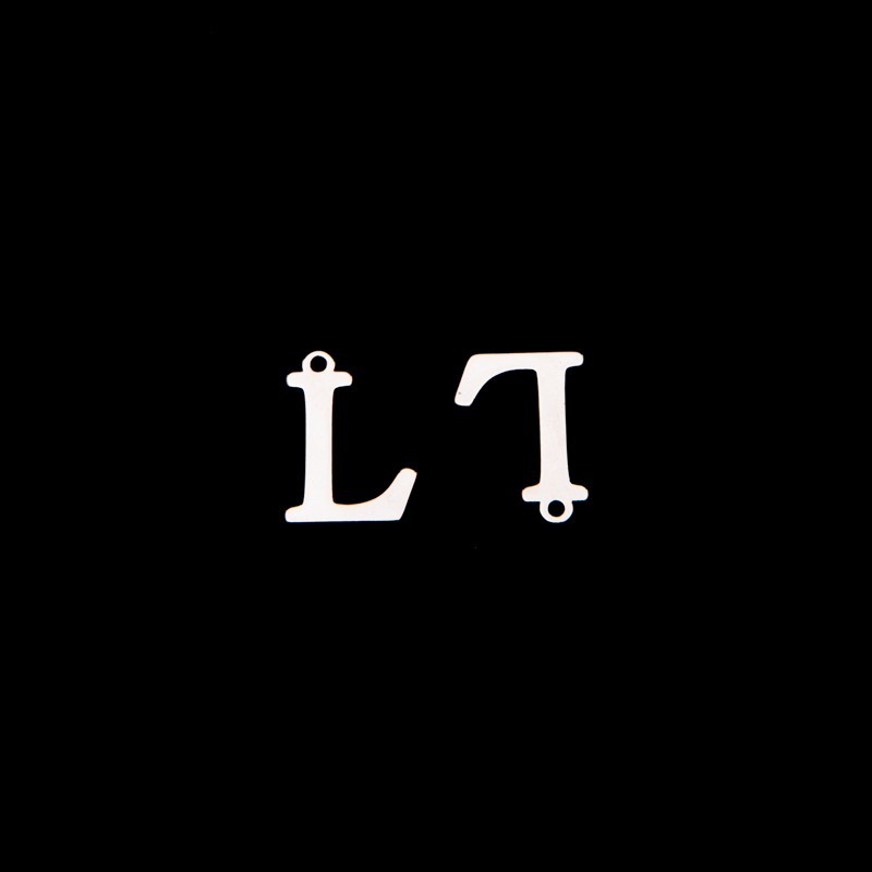 Zawieszka litera "L" / platynowy/ 13x15mm 1szt AKGLLP