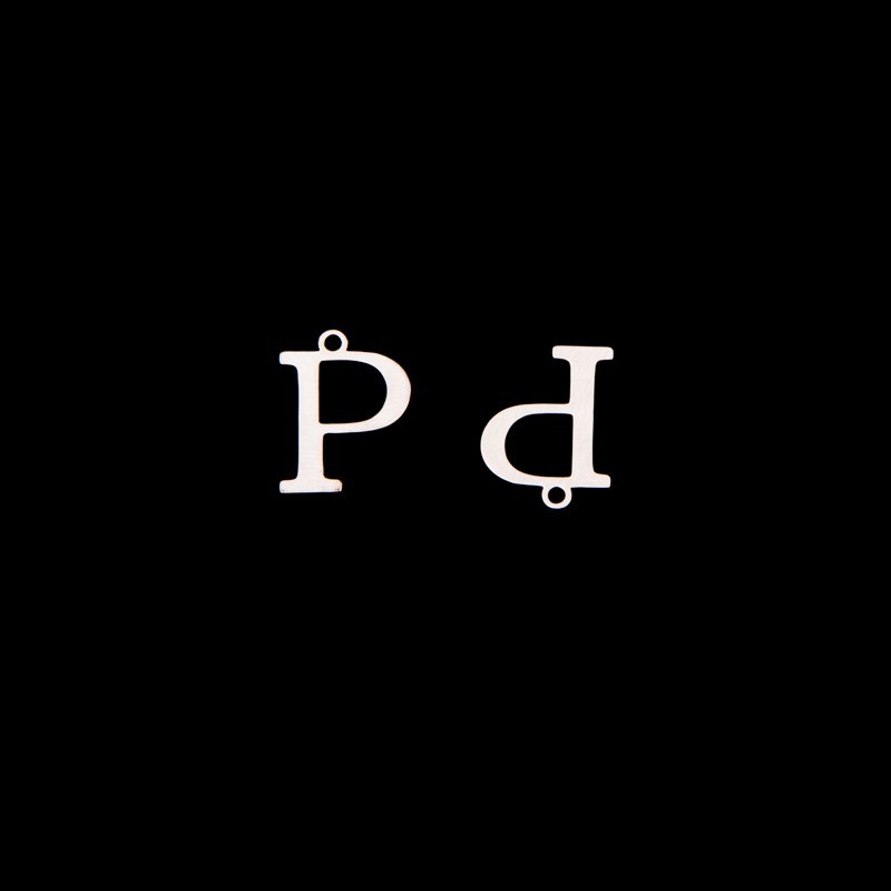 Pendant letter "P" / platinum / 13x15mm 1pc AKGLPP