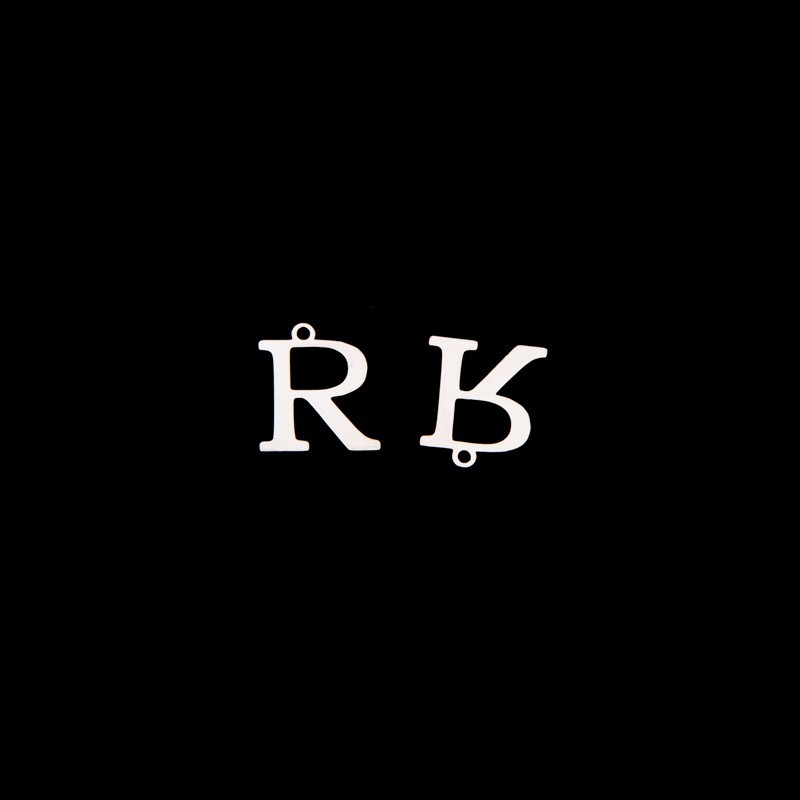 Pendant letter "R" / platinum / 13x15mm 1pc AKGLRP