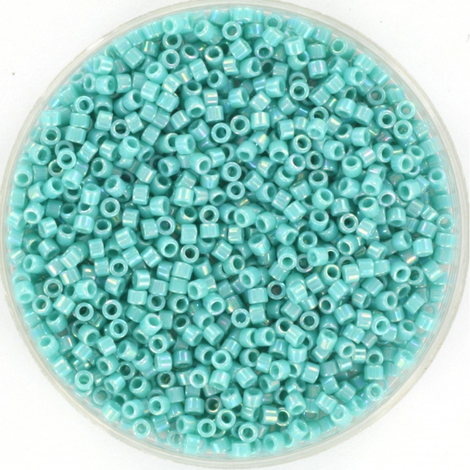 Miyuki Delica 11/0 beads opaque ab turquoise green 5g / MIDE11-166