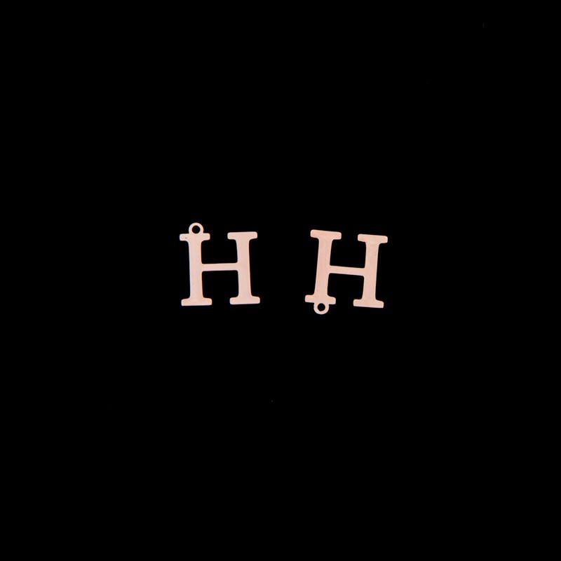 Pendant letter "H" / rose gold / 13x15mm 1 piece AKGLHR