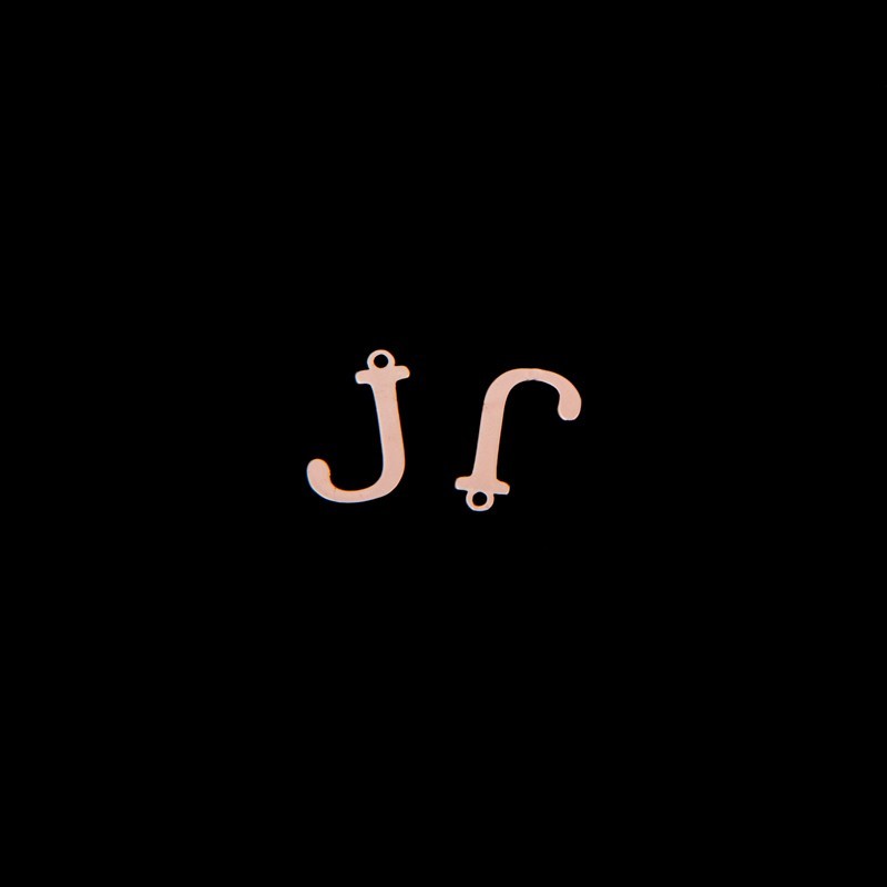 Zawieszka litera "J" / różowe złoto/ 13x15mm 1szt AKGLJR