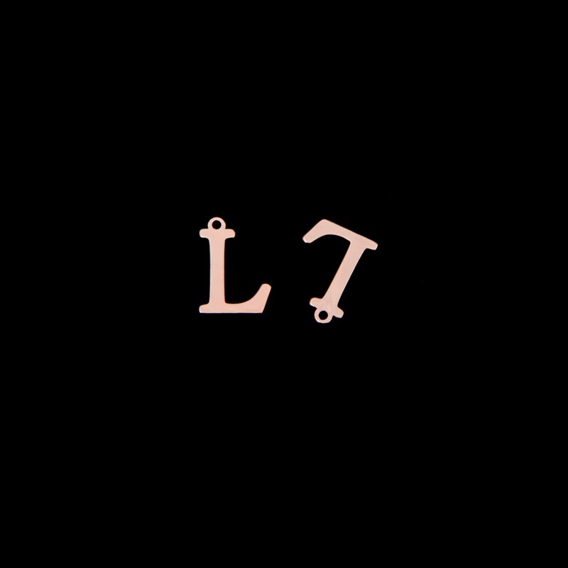 Zawieszka litera "L" / różowe złoto/ 13x15mm 1szt AKGLLR