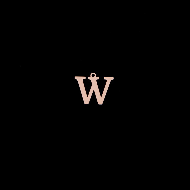 Zawieszka litera "W" / różowe złoto/ 13x15mm 1szt AKGLWR