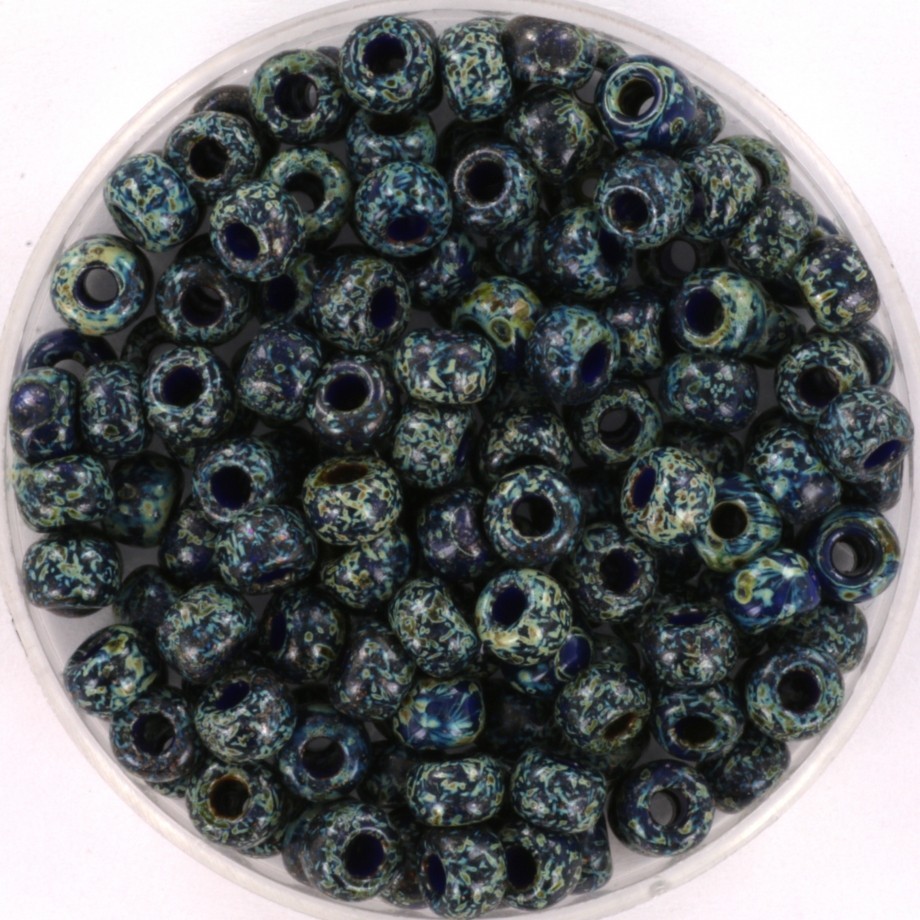 Koraliki Miyuki/ round/ rocailles 6/0 opaque picasso cobalt 5g/ MIRO06-4518