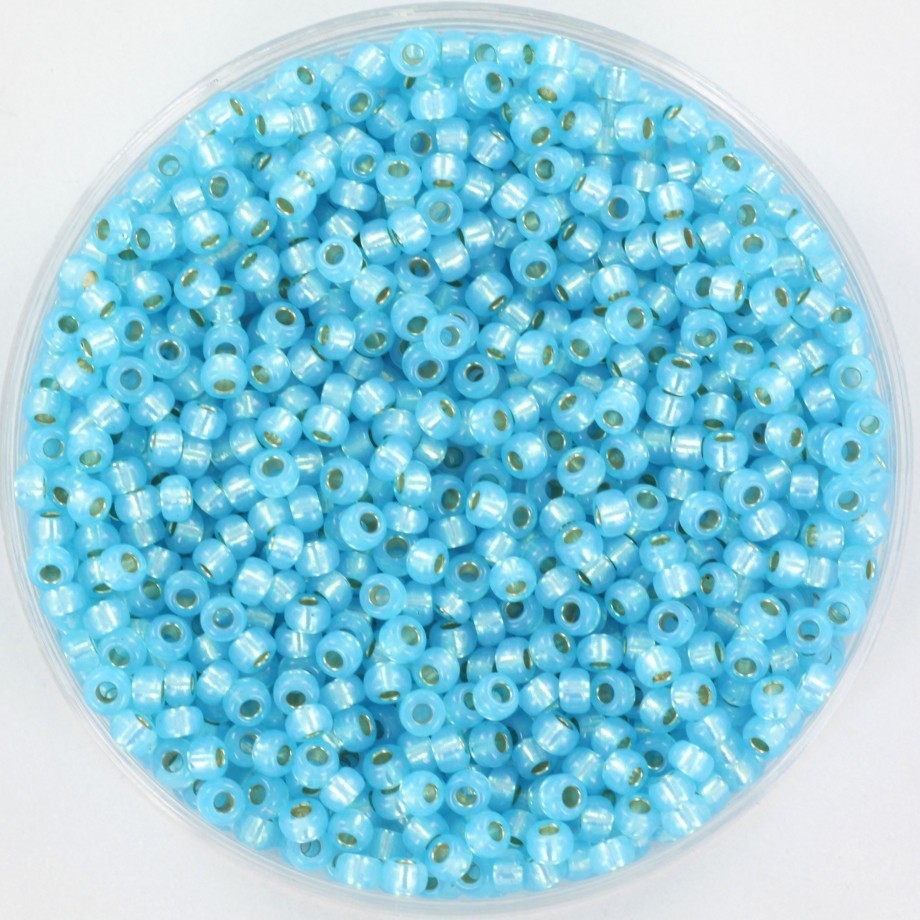 Koraliki Miyuki/ round/ rocailles 11/0 silverlined alabaster dyed aqua 5g/ MIRO11-647