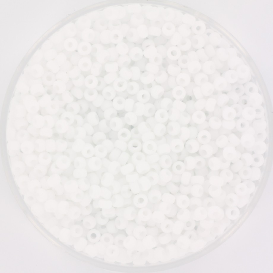 Koraliki Miyuki/ round/ rocailles 11/0 opaque matte white 5g/ MIRO11-402F