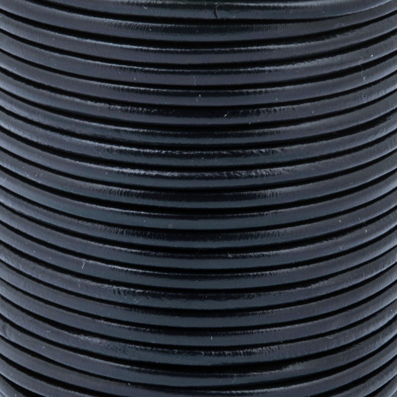 Leather strap / black navy blue / 4mm on a 1m spool RZ40N01