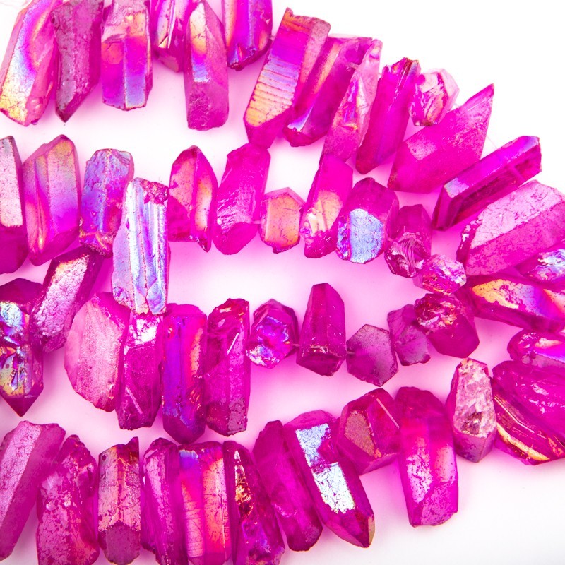 Dyed quartz / rainbow magenta / faceted icicles / 20-28mm / 1 piece KAKR64