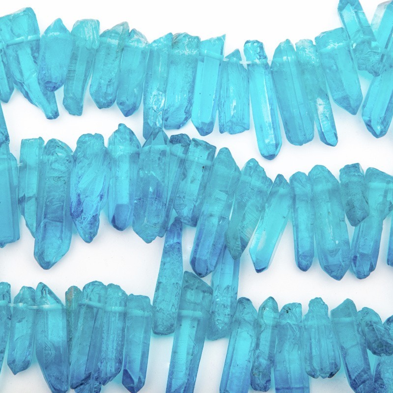 Dyed quartz / blue / faceted icicles / 20-39mm / 1 piece KAKR68