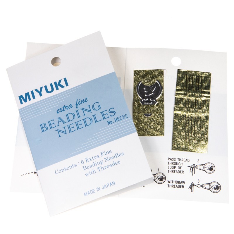 Needles for beads / MIYUKI / pass 6 pcs + threader / IGMI