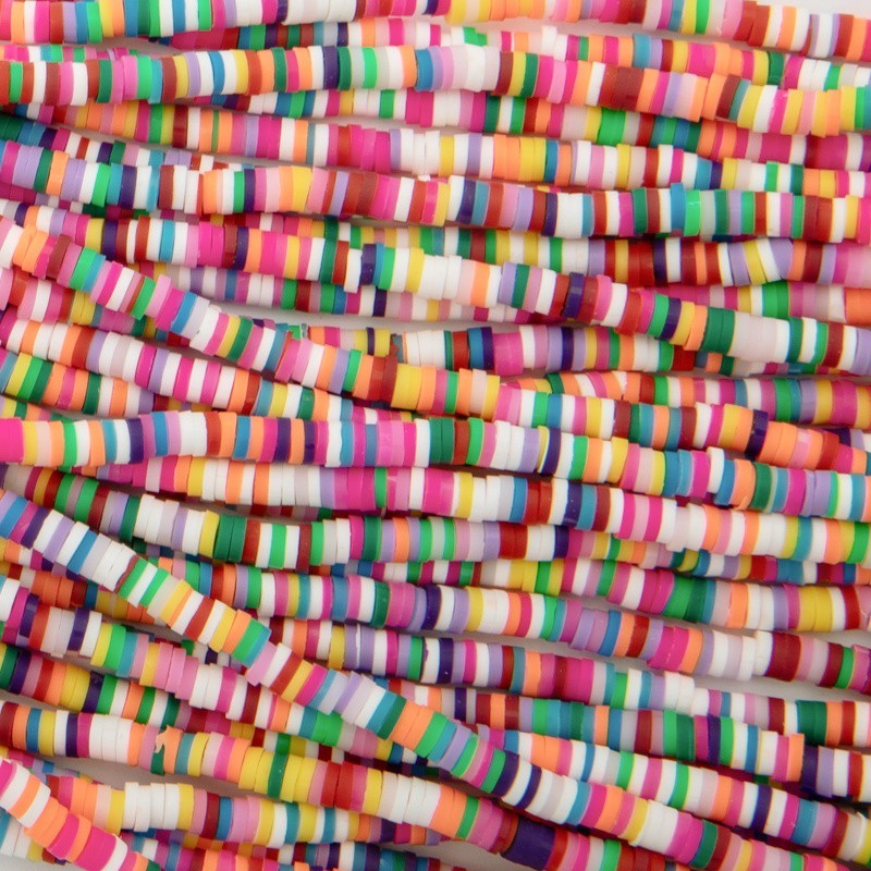 Katsuki beads / Stripes / Salvador / 4mm discs / 40cm rope / MOKA04136