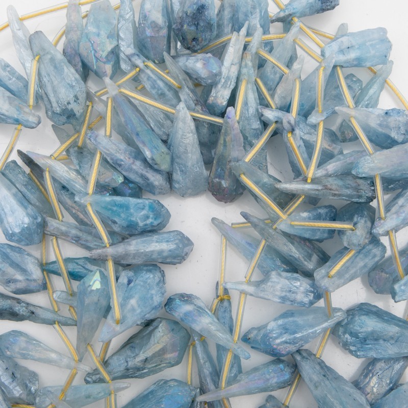 Blue pearl quartz / pendants drops 30-35mm 1pc KAKR40D