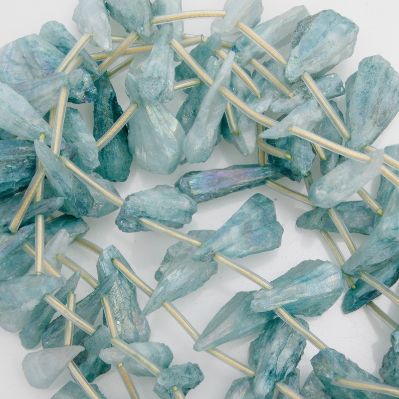 Turquoise quartz aura / drop pendants 28-35mm 1pc KAKR74