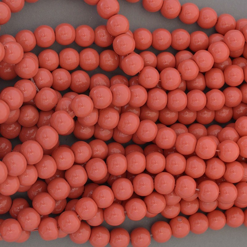 Glass beads / Milky / 104 pieces / coral / 8mm beads SZTP0881