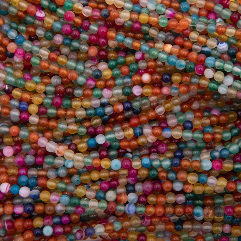 Agate / multicolour / 4mm balls / string 38 cm / KAAG0419