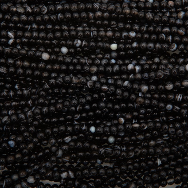 Black agate / 4mm beads / 38 cm rope / KAAG0420