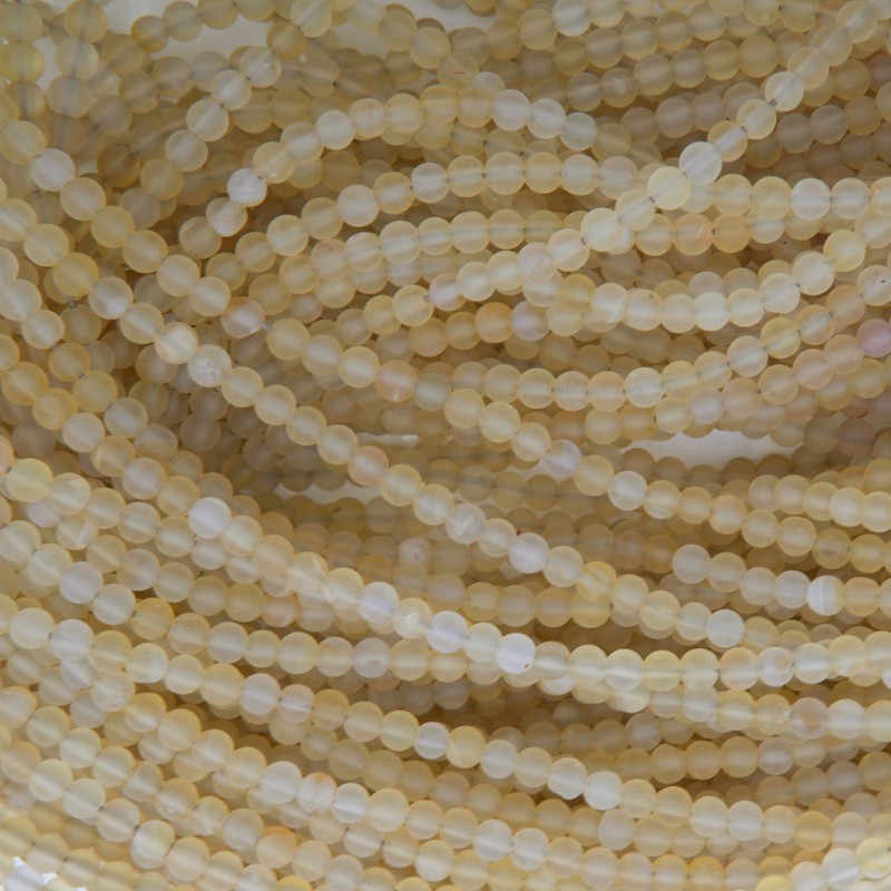 Yellow agate / matt / 4mm balls / 38cm rope / KAAGM0419