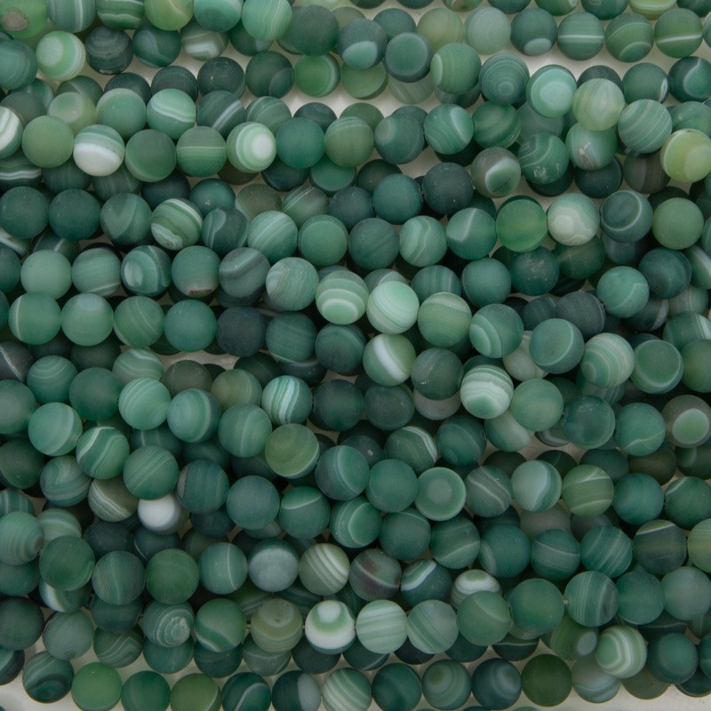 Matt green agate / 10mm beads / 38cm rope / KAAGM1003A