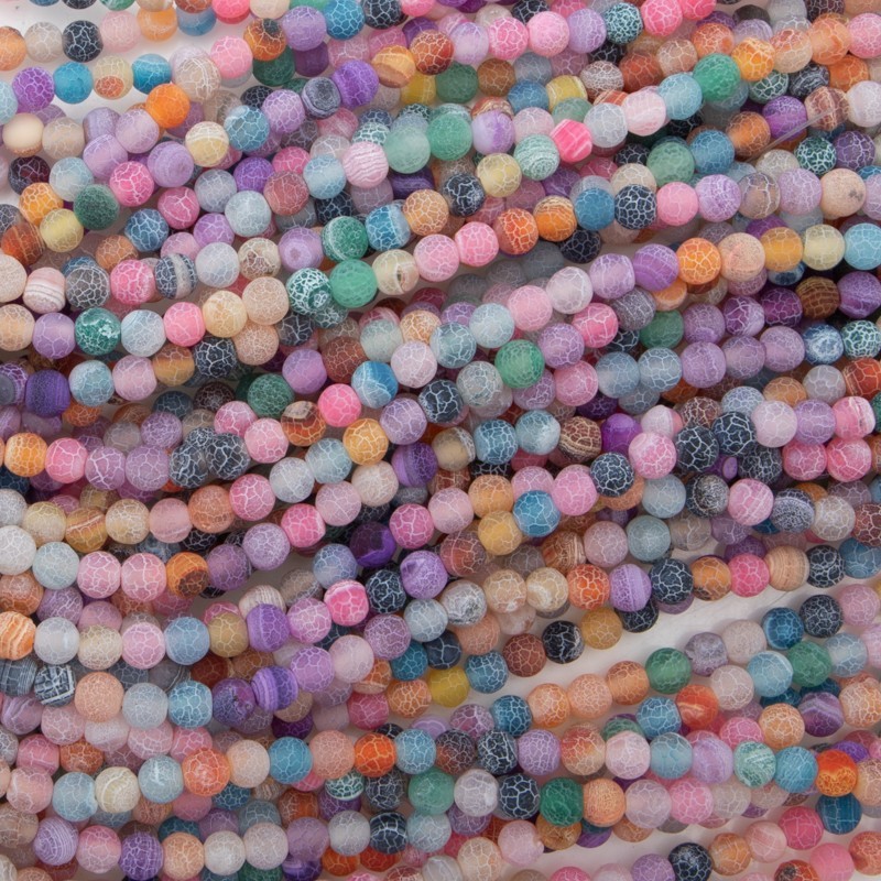 Etched agate / multicolour / 6mm beads / 38cm rope / KAAGT0608A