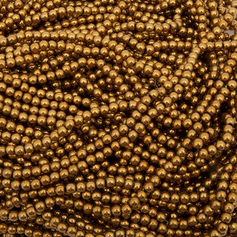 Hematite / antique gold / beads 4mm beads / rope KAHEKU04OG