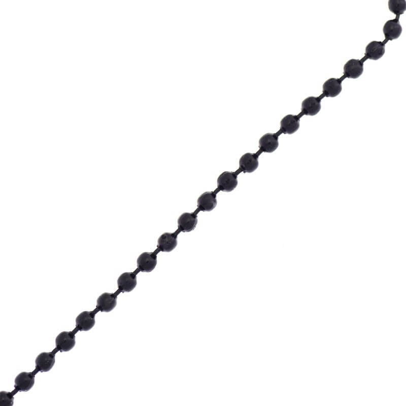 Black ball chain 2GAT 2.4mm 1m LL011BL2GAT
