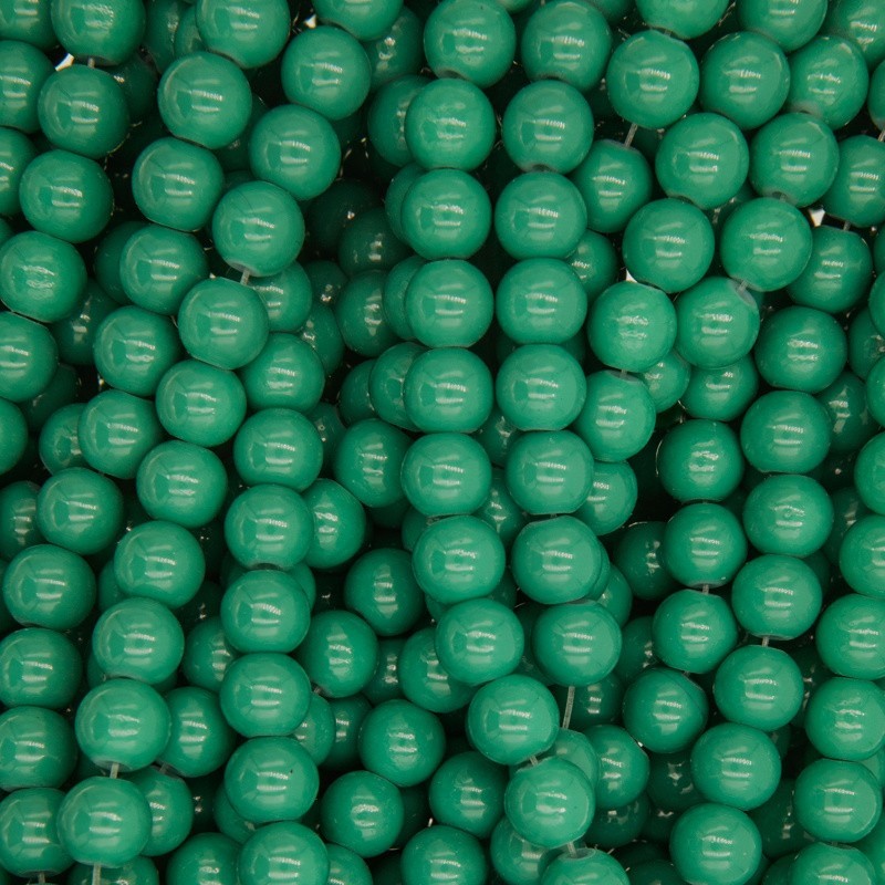 Milky beads / dark green / 104 pieces / 8mm beads SZTP0894