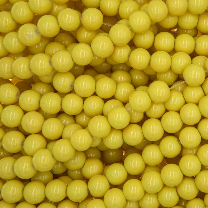 Milky beads / yellow / 104 pieces / 8mm beads SZTP0895