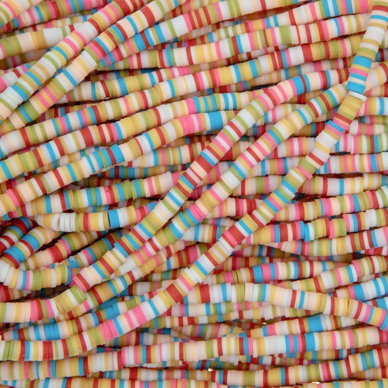 Katsuki beads / Stripes / Cape Town / 4mm discs / 40cm rope / MOKA04154