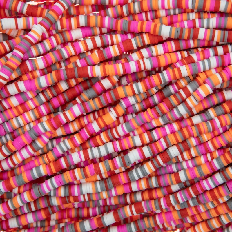 Katsuki beads / Stripes / Chicago / 4mm discs / 40cm rope / MOKA04155