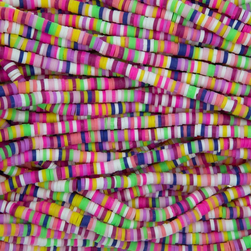 Katsuki beads / Stripes / Osaka / 4mm discs / 40cm rope / MOKA04156