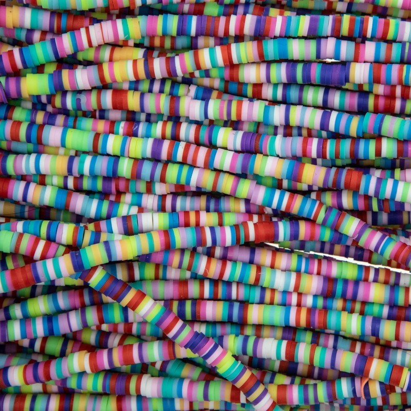 Katsuki beads / Stripes / Lima / 4mm discs / 40cm rope / MOKA04159