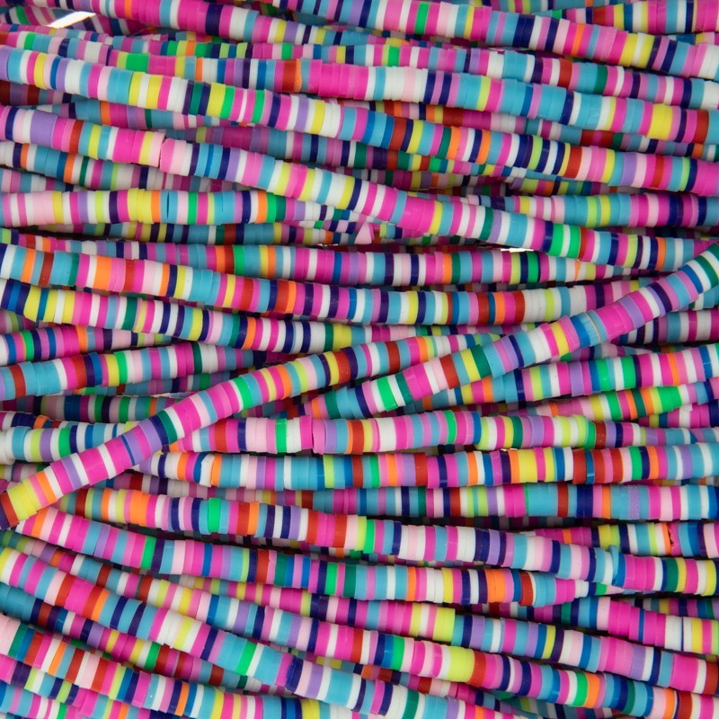 Katsuki beads / Stripes / Manaus / 4mm discs / 40cm rope / MOKA04160