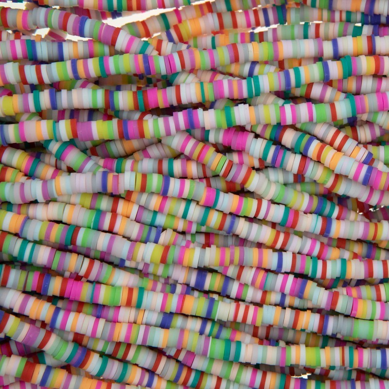 Katsuki beads / Stripes / Fukuoka / 4mm discs / 40cm rope / MOKA04161