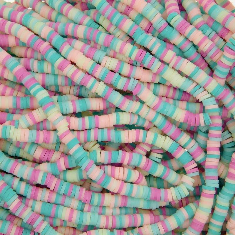 Katsuki beads / Stripes / Nagoya / 4mm discs / 40cm rope / MOKA04162