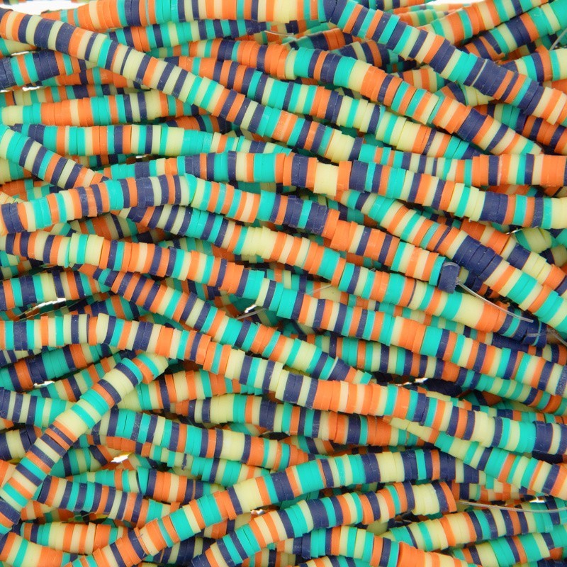 Katsuki beads / Stripes / Sprinfield / 4mm discs / 40cm rope / MOKA04165
