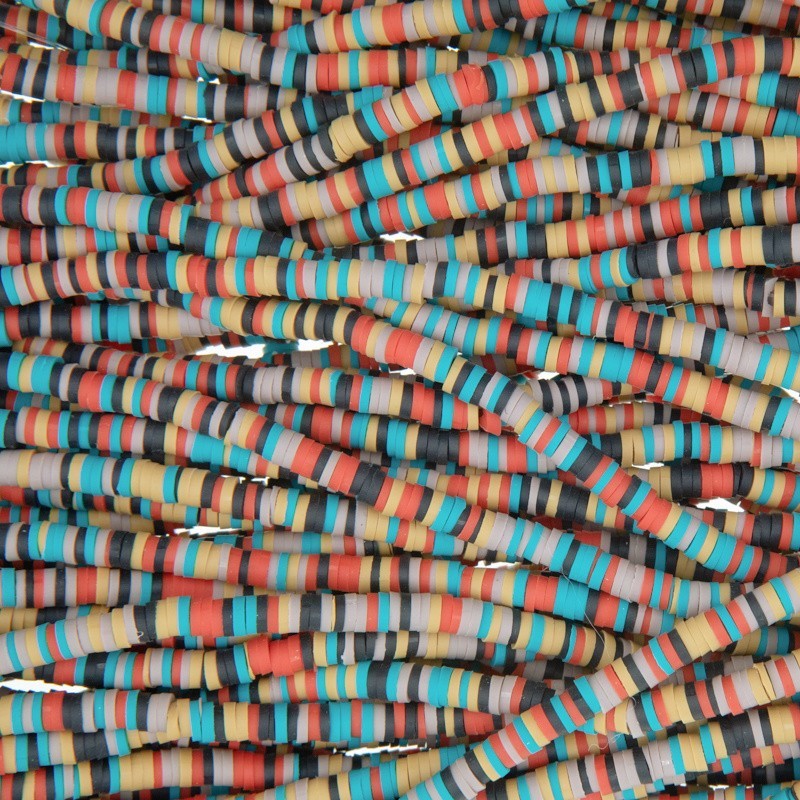 Katsuki beads / Stripes / Edmonton / 4mm discs / 40cm rope / MOKA04166