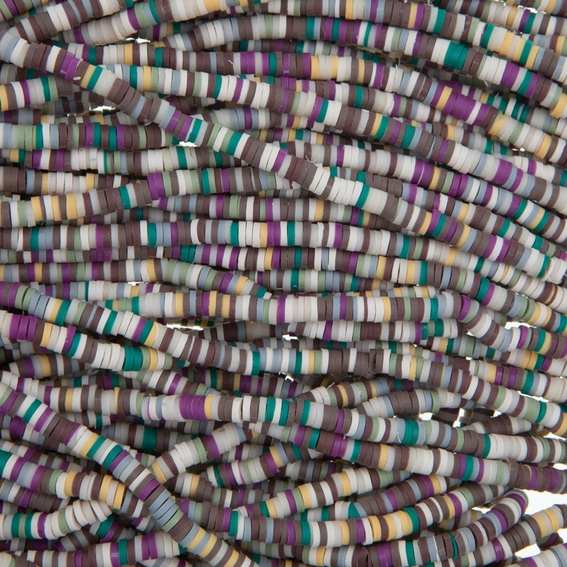 Katsuki beads / Stripes / Kinshasa / 4mm discs / 40cm rope / MOKA04168