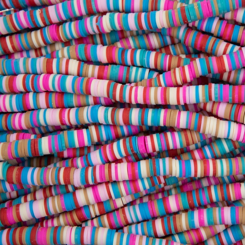 Katsuki beads / Stripes / Atlanta / 6mm discs / 40cm rope / MOKA06202