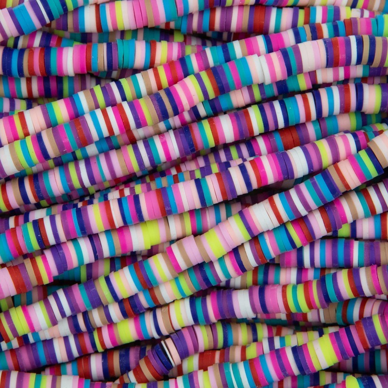 Katsuki beads / Stripes / Manaus / 6mm discs / 40cm rope / MOKA06203