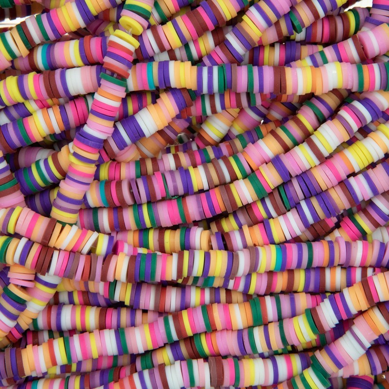 Katsuki beads / Stripes / Toronto / 6mm discs / 40cm rope / MOKA06205