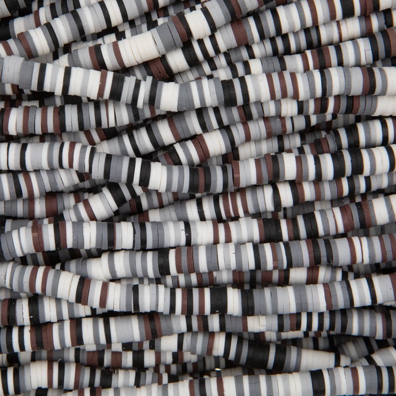 Katsuki beads / Stripes / Khartoum / 6mm discs / 40cm rope / MOKA06215