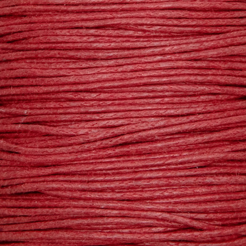 Sznurek 0.5mm/ czerwony/ bawełna woskowana/ 25m (szpula)/ PWZWR0503