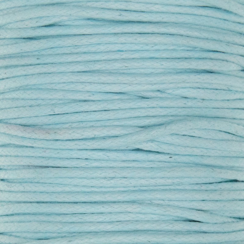 Sznurek jasny niebieski 1.5mm/ bawełniany woskowany/25m (szpula)/ PWZWR1530