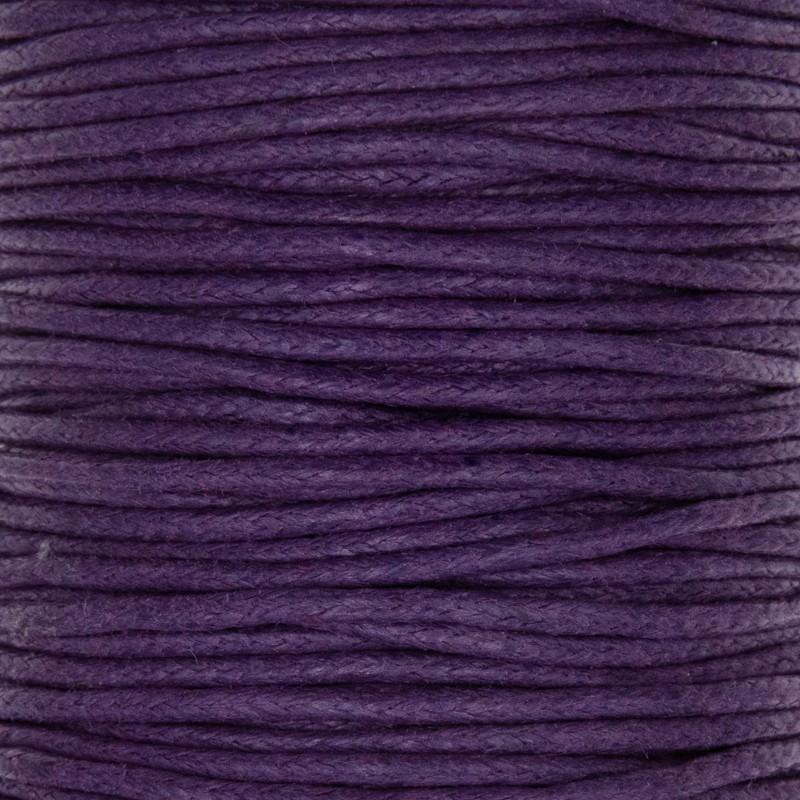 Sznurek fioletowy 1.5mm/ bawełniany woskowany/ 25m (szpula)/ PWZWR1532