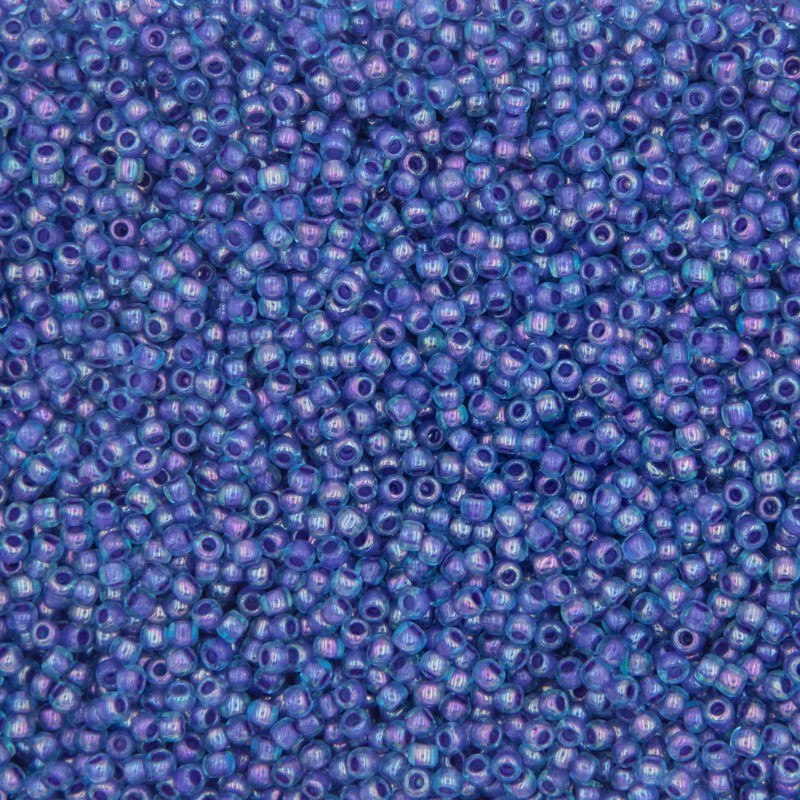 Koraliki Toho/ round 11/0 / inside-color rainbow aqua/opaque purple-lined 10g/ TOTR11-1837
