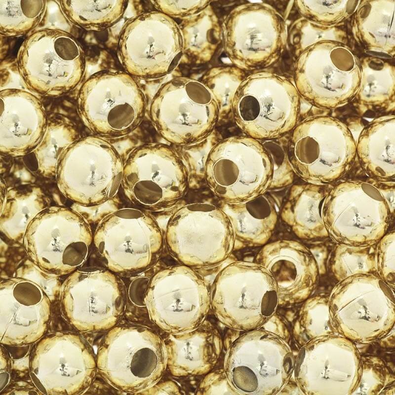 10mm beads, spacers, reinforced coating, 10pcs, golden smooth AKGK10LUX